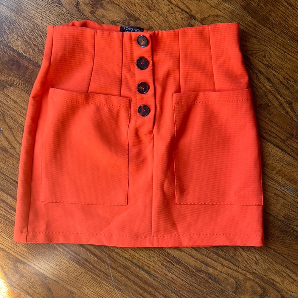 Orange high waisted vintage skirt - Picture 1 of 3